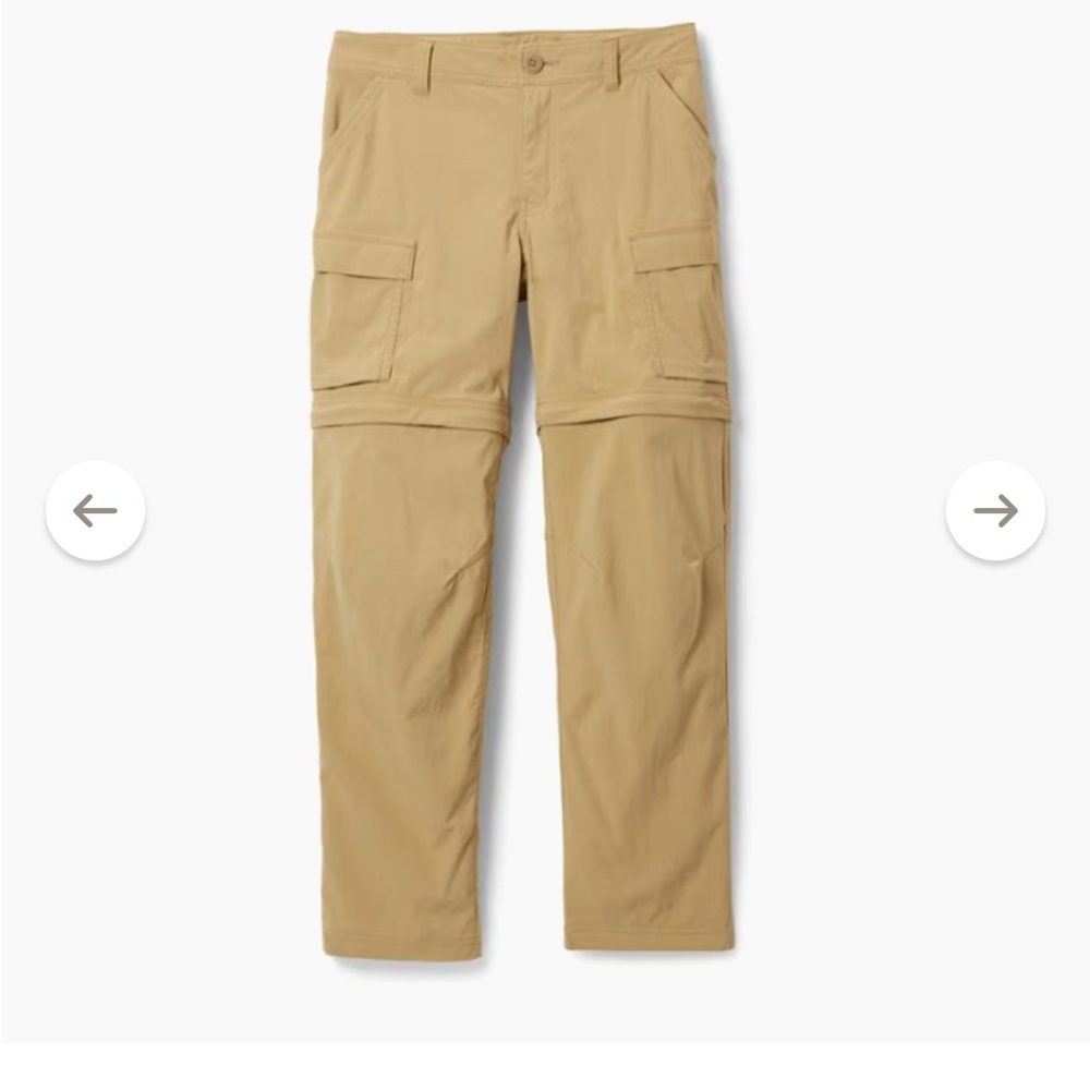 REI Co-op 
Sahara Convertible Pants - Kids Khaki Cargo Pants zip shorts 10/12